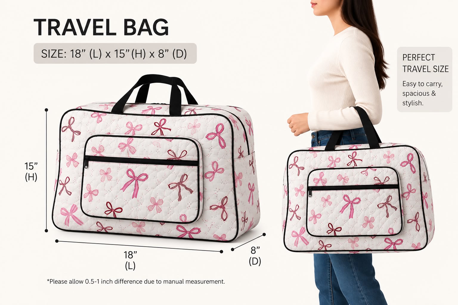 🧳 Premium Cotton Quilted Travel Bag