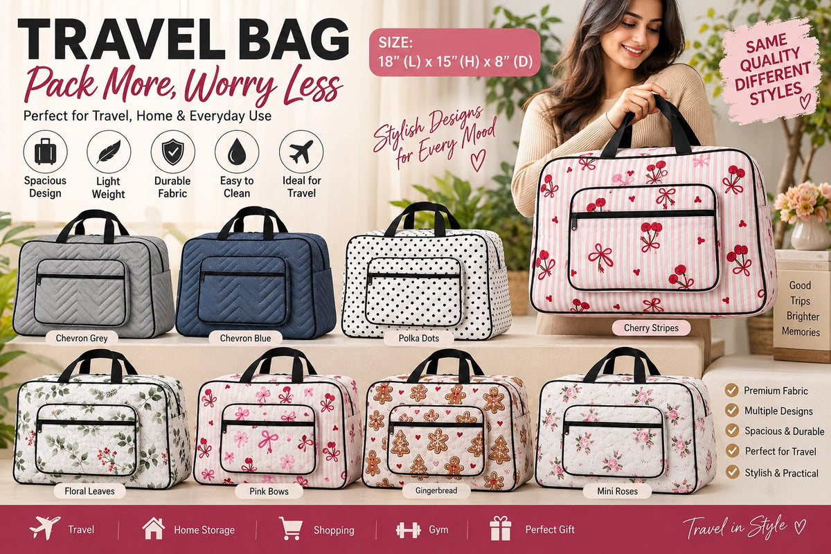 🧳 Premium Cotton Quilted Travel Bag