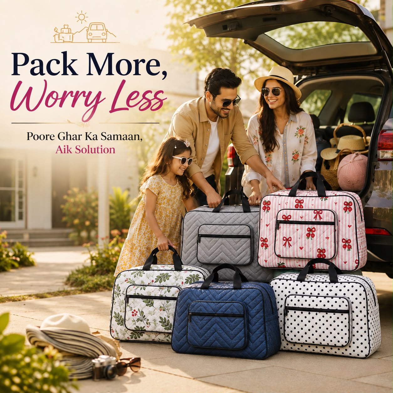 🧳 Premium Cotton Quilted Travel Bag
